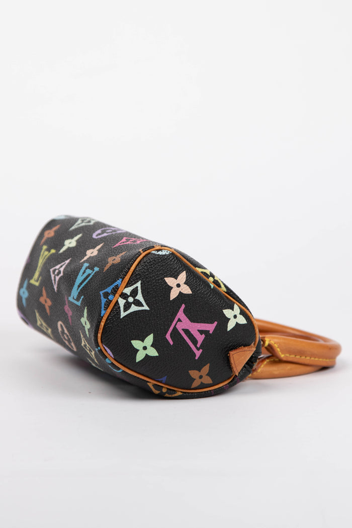 RARE Louis Vuitton x Takashi Murakami Black Multicolour Nano Speedy