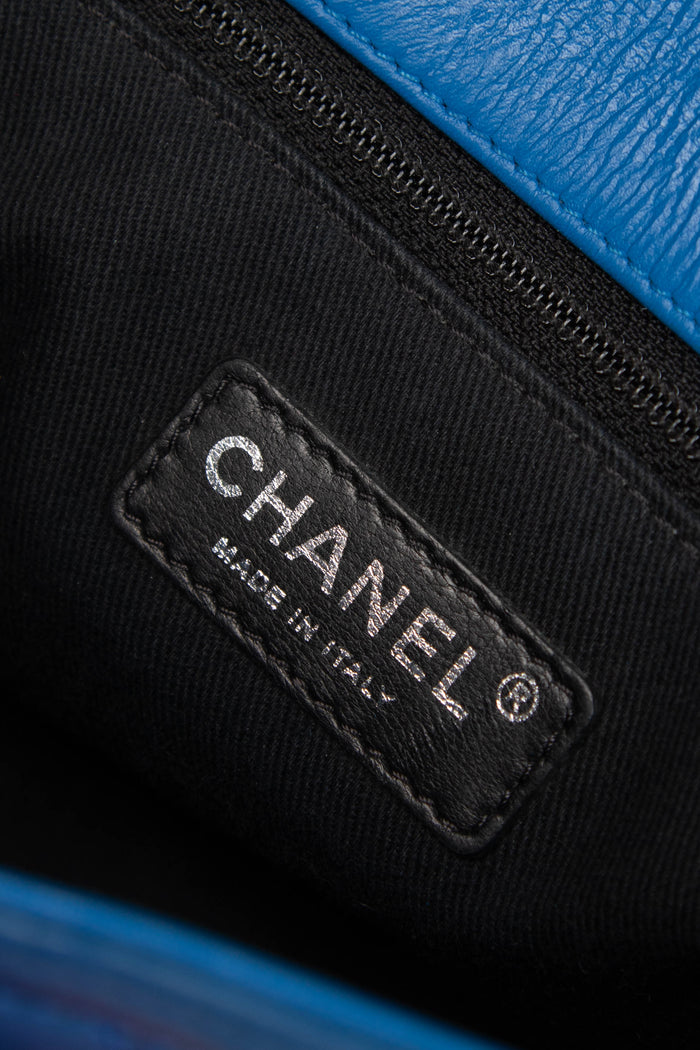 2014 Chanel Blue Patent Leather Coco Shine Flap Bag