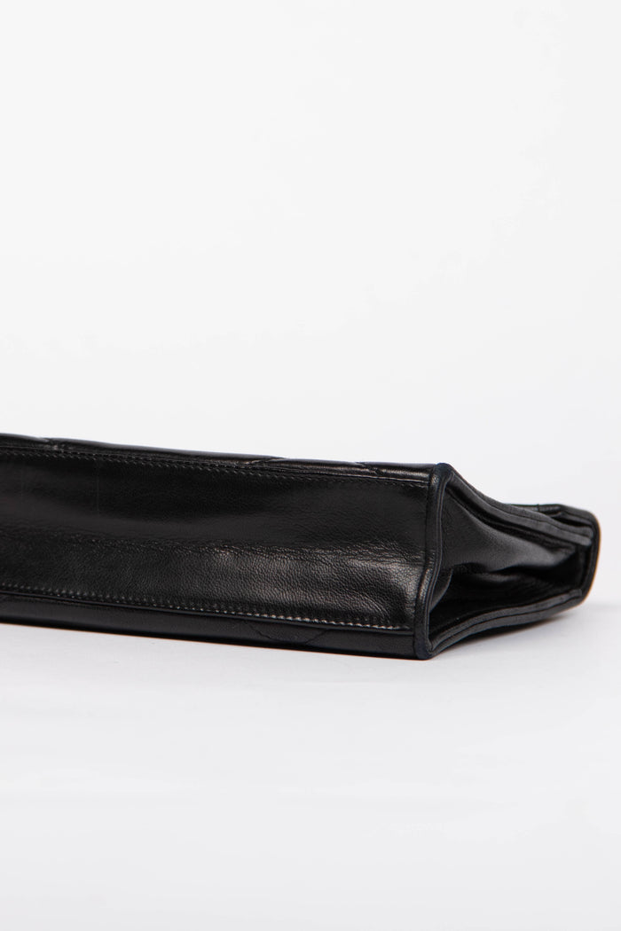 80s Chanel Black Lambskin Small Top Handle Bag