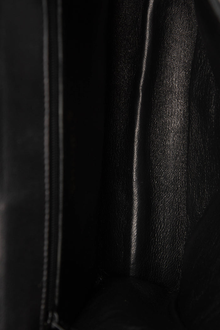 80s Chanel Black Lambskin Small Top Handle Bag