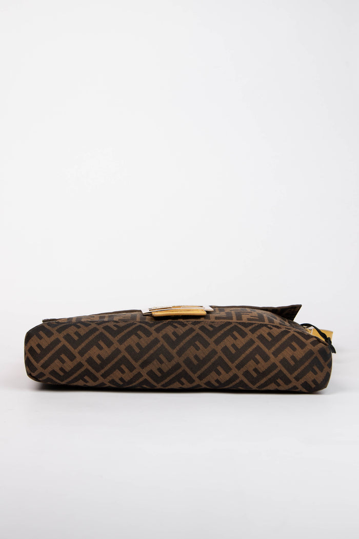 Vintage Fendi Zucca Monogram Crossbody Baguette Bag