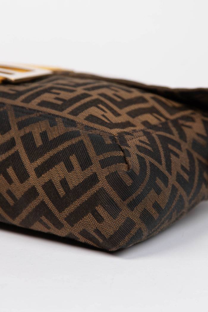 Vintage Fendi Zucca Monogram Crossbody Baguette Bag