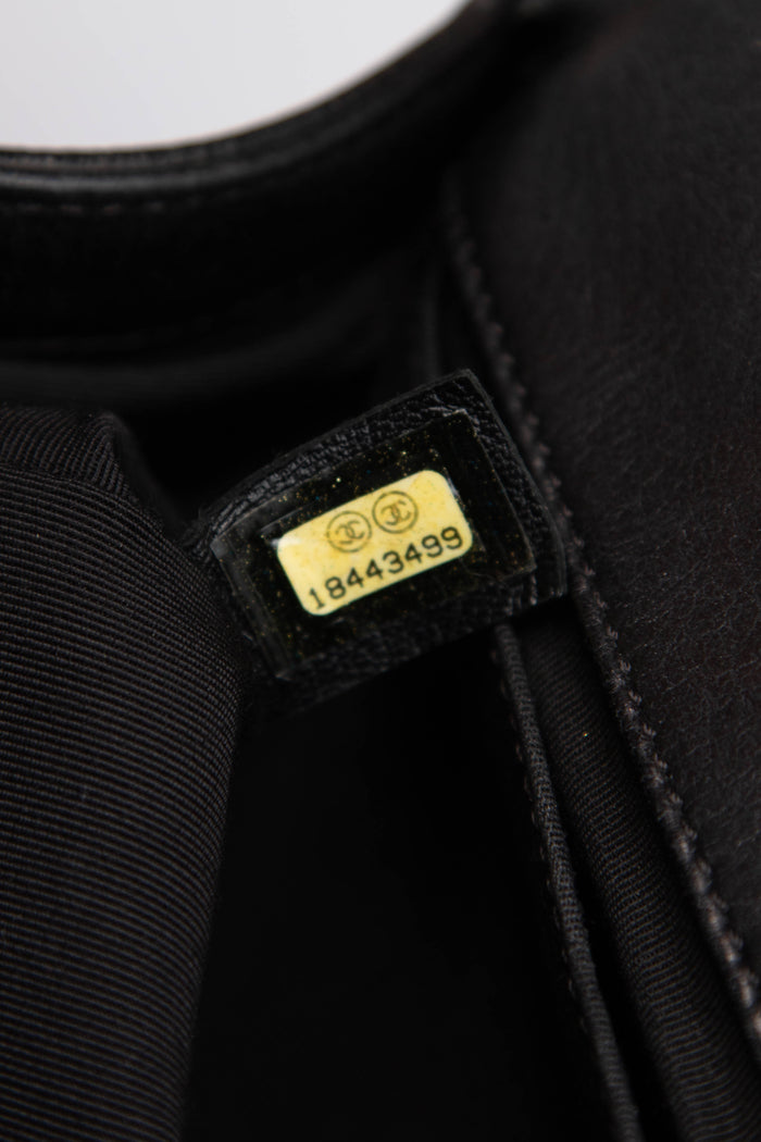 2014 Chanel Black Calfskin Leather Medium Boy Bag