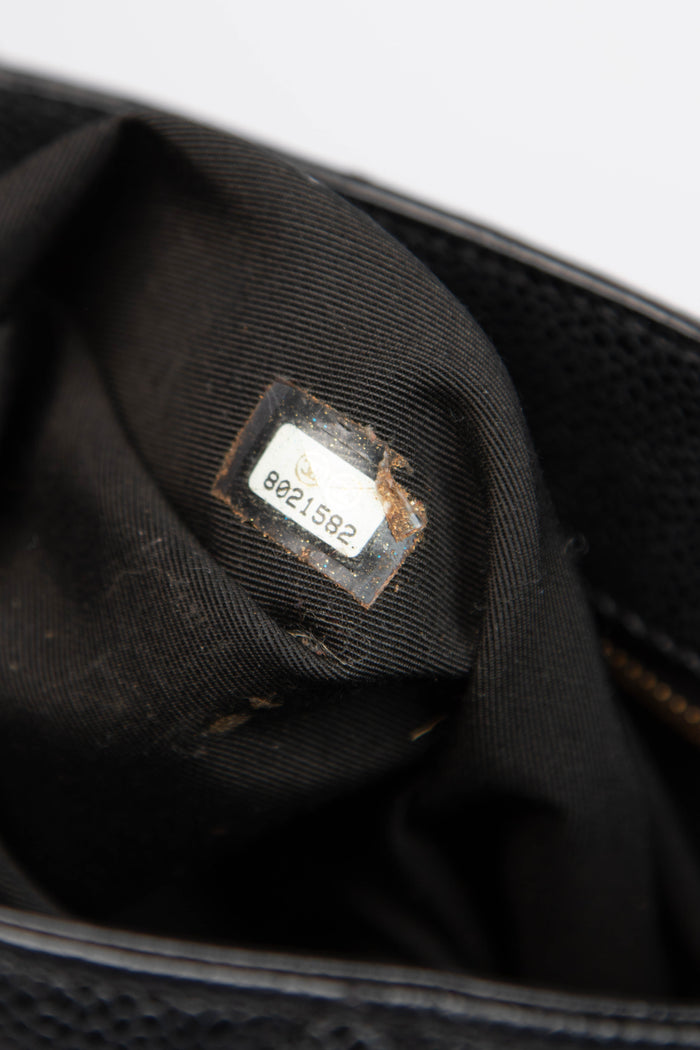 2000s Chanel Black Caviar Gold Medallion Tote Bag