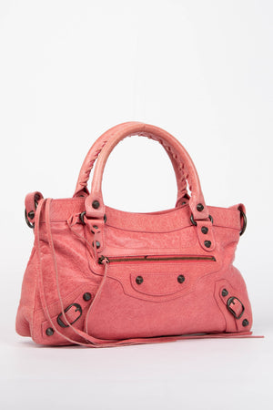 2010s Balenciaga Pink Leather First City Shoulder Bag