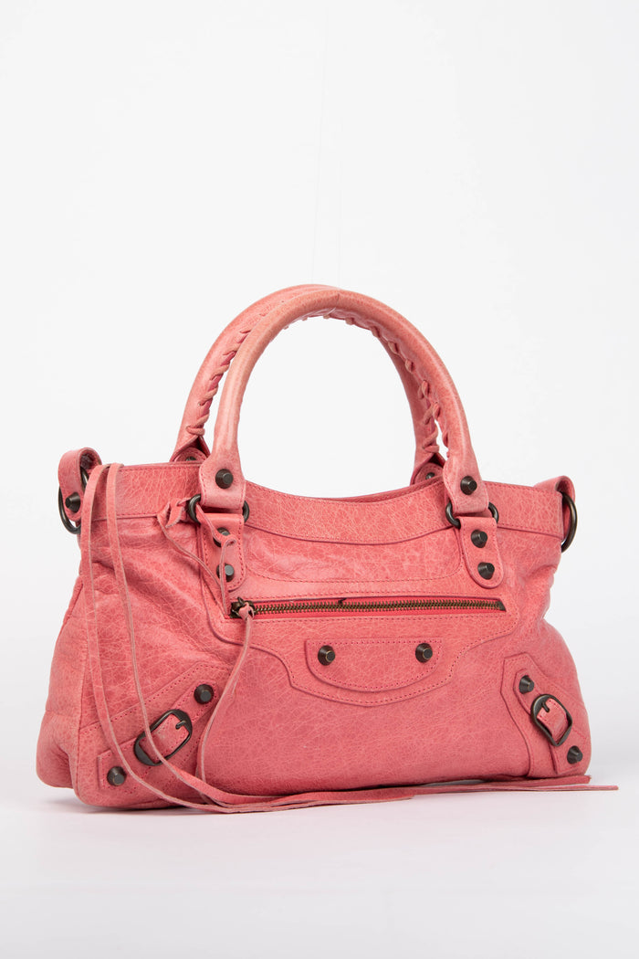 2010s Balenciaga Pink Leather First City Shoulder Bag