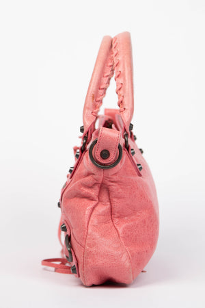 2010s Balenciaga Pink Leather First City Shoulder Bag