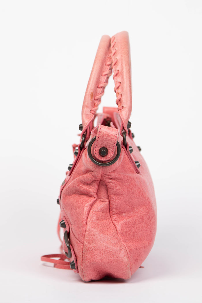 2010s Balenciaga Pink Leather First City Shoulder Bag