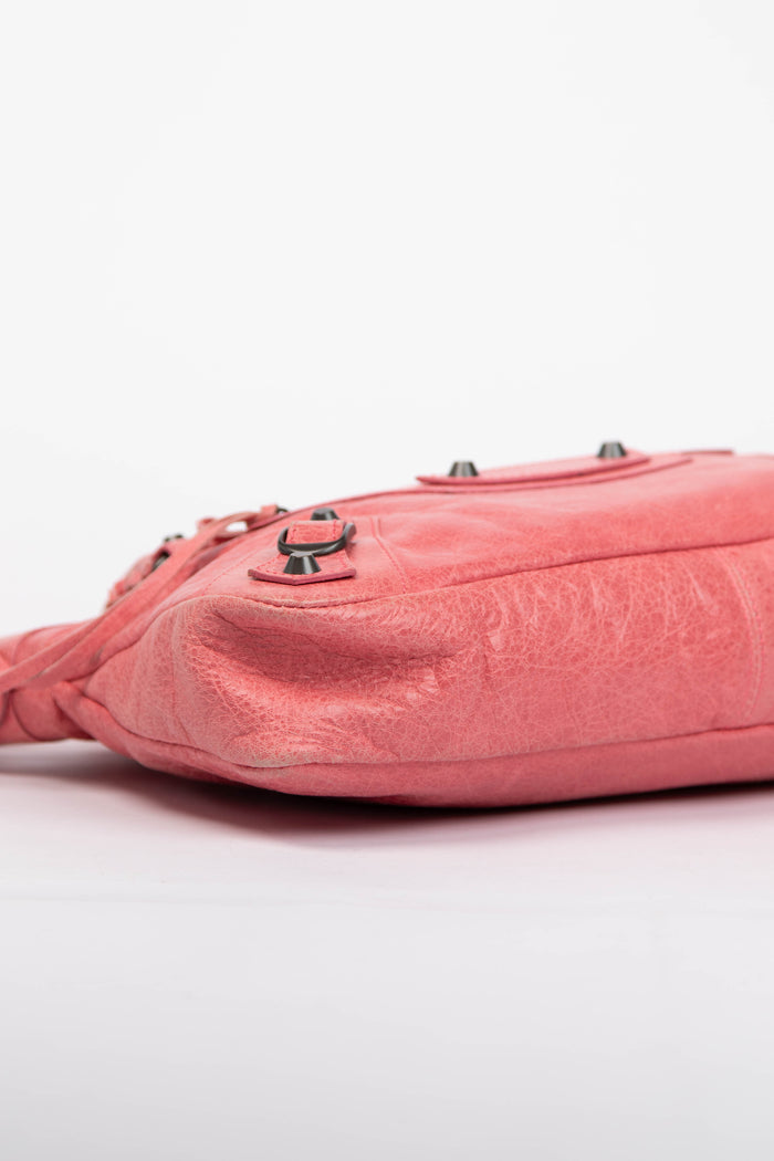 2010s Balenciaga Pink Leather First City Shoulder Bag