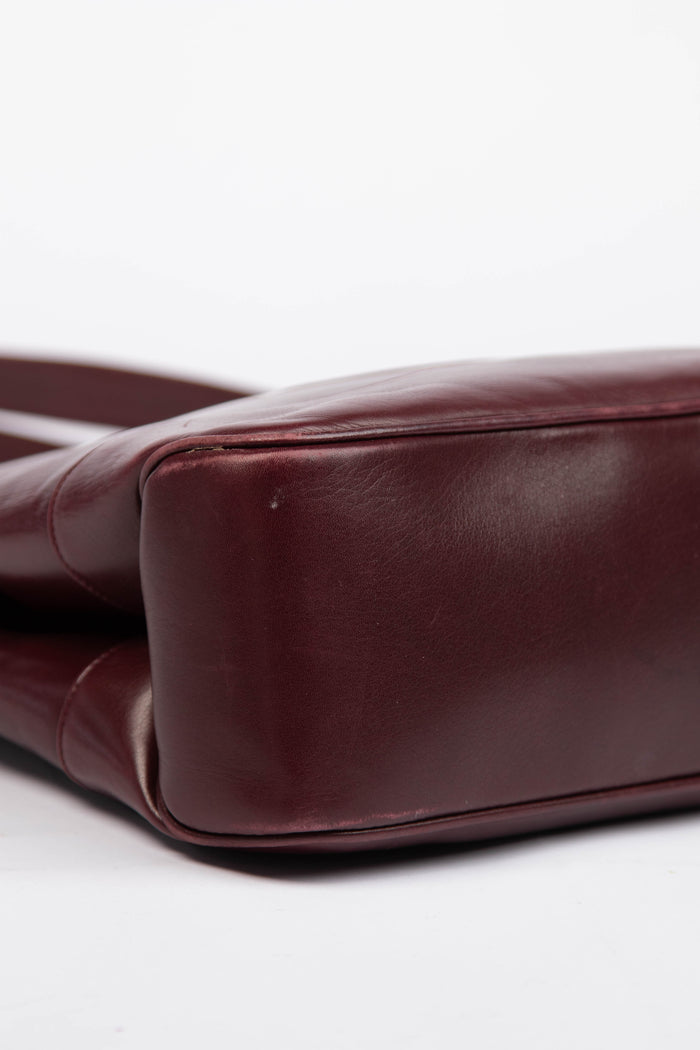 90s Chanel Burgundy Lambskin CC Tote Bag with 24k GHW