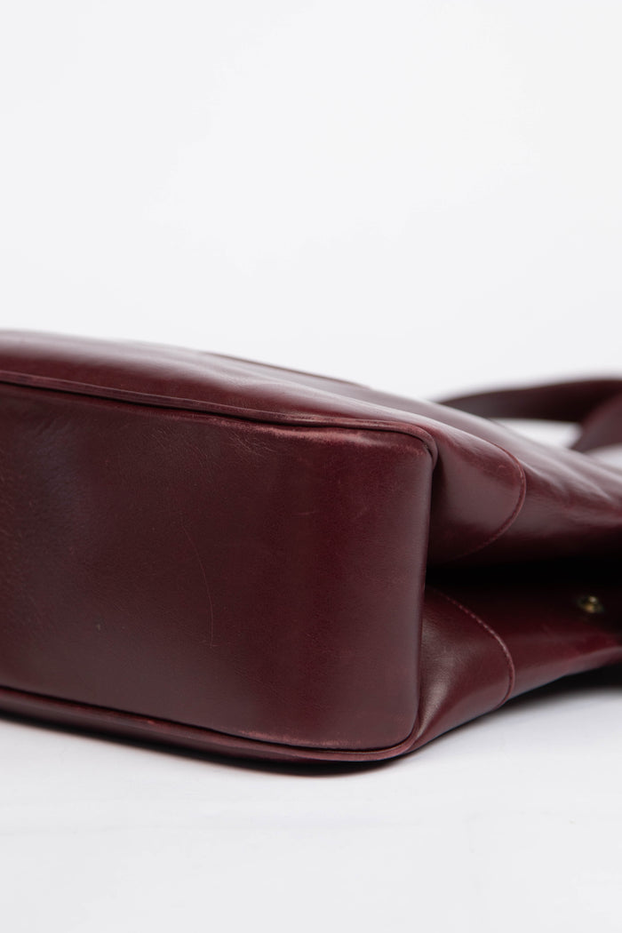 90s Chanel Burgundy Lambskin CC Tote Bag with 24k GHW