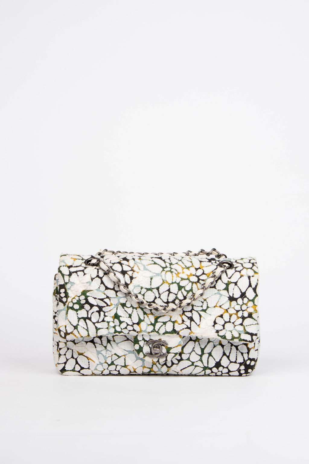 2015 Chanel Floral Tweed Medium Double Flap Shoulder Bag