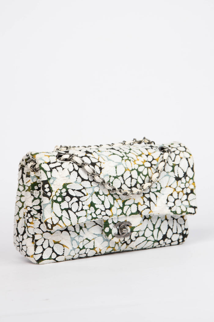 2015 Chanel Floral Tweed Medium Double Flap Shoulder Bag