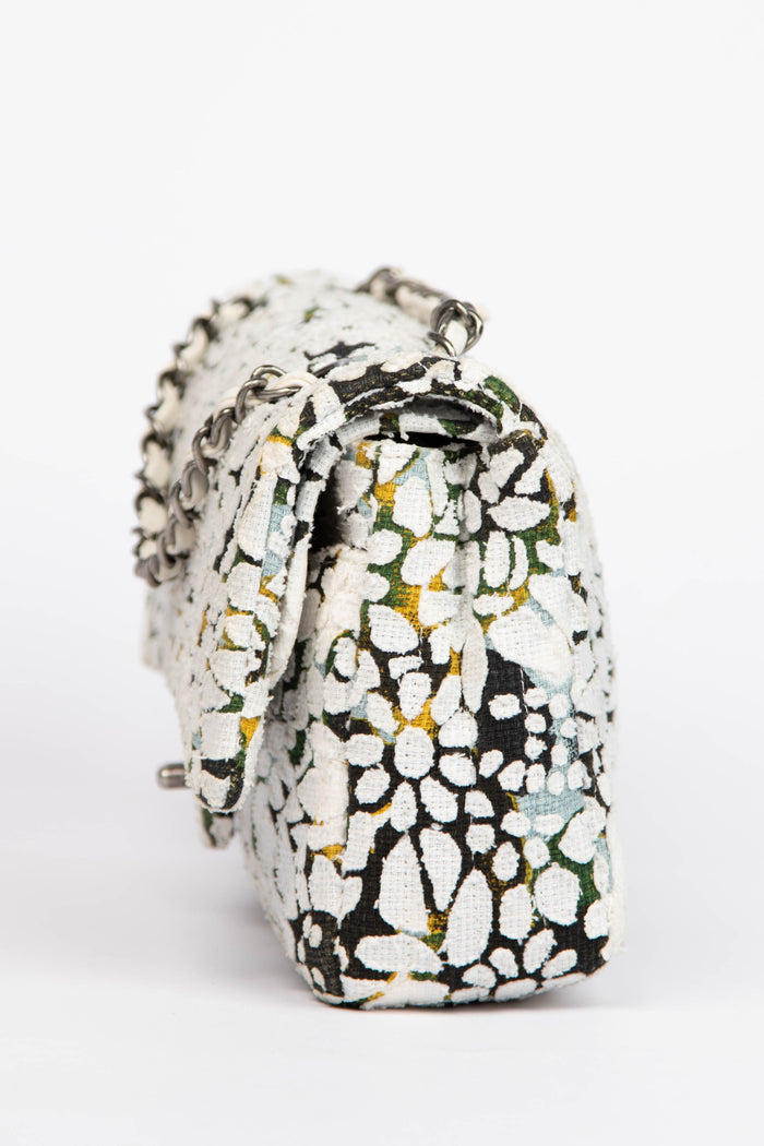 2015 Chanel Floral Tweed Medium Double Flap Shoulder Bag