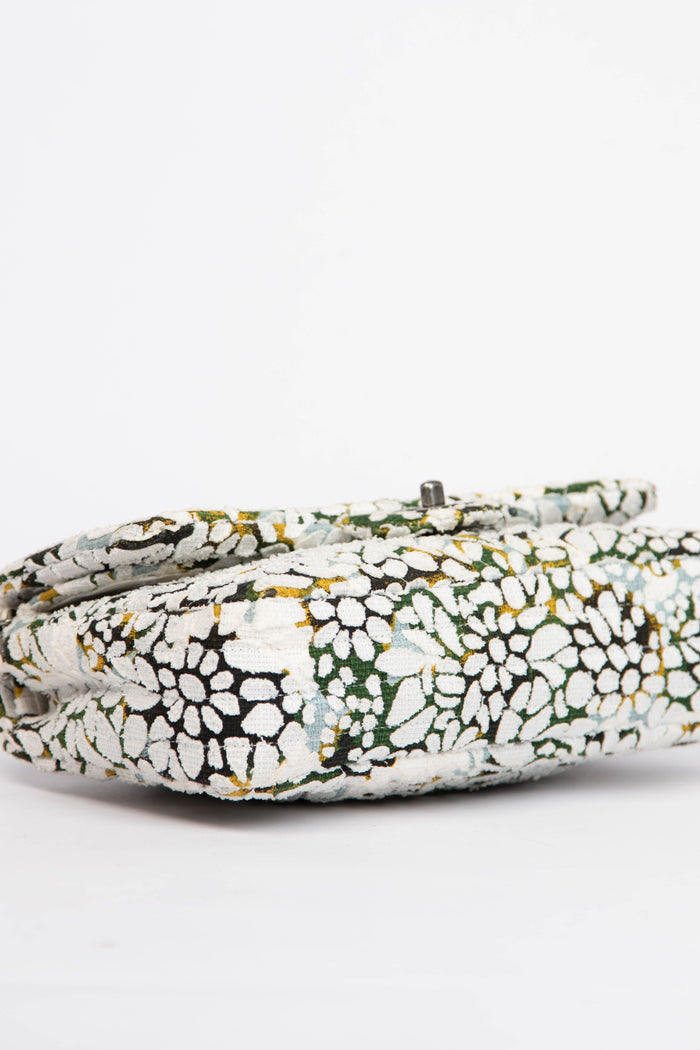 2015 Chanel Floral Tweed Medium Double Flap Shoulder Bag