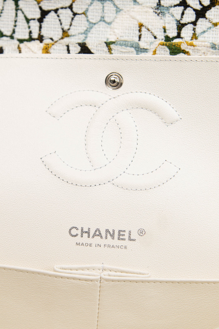 2015 Chanel Floral Tweed Medium Double Flap Shoulder Bag