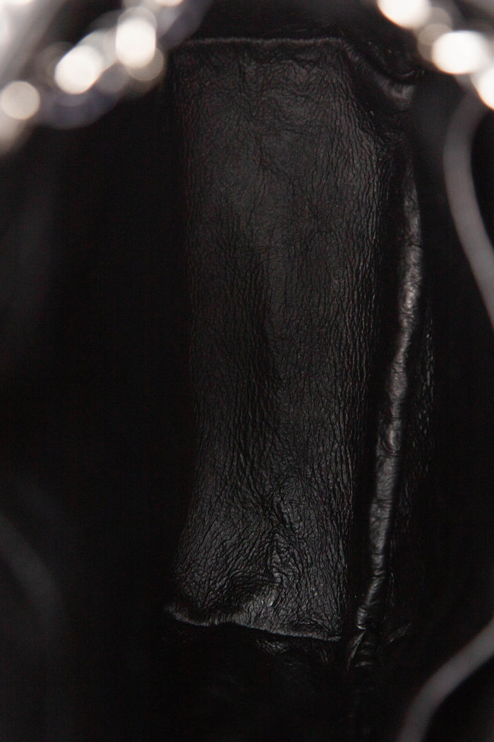 2000s Chanel Black Patent Leather Sideways Flap Shoulder Bag