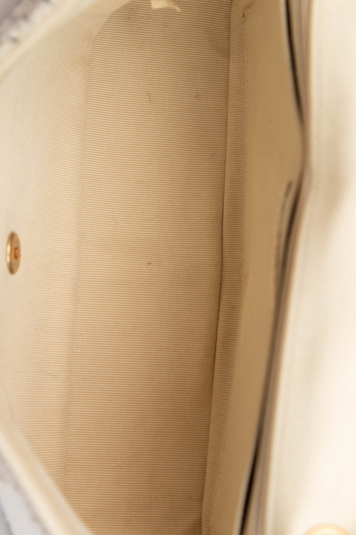 RARE 2010s Chanel Cream Patchwork Jumbo Single Flap Bag