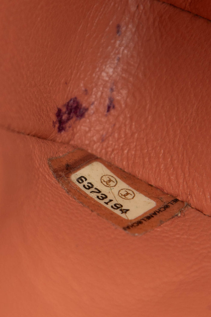 2000s Chanel Orange Patent Leather Chocolate East West Shoulder Bag