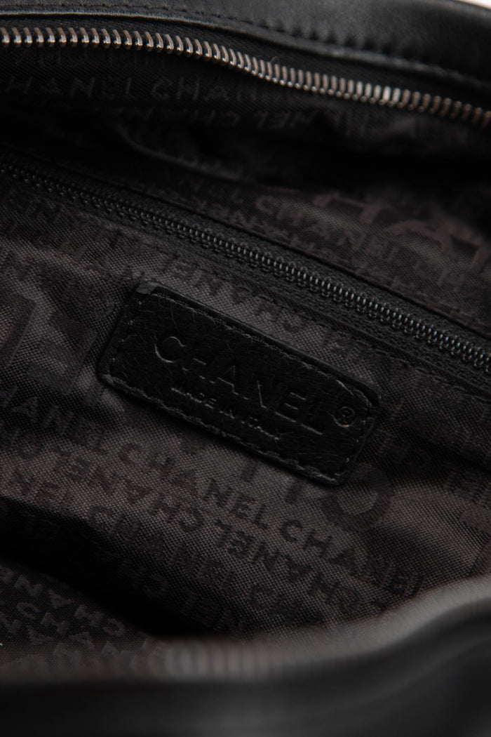 2000s Chanel Black Pony Hair CC Tote Bag