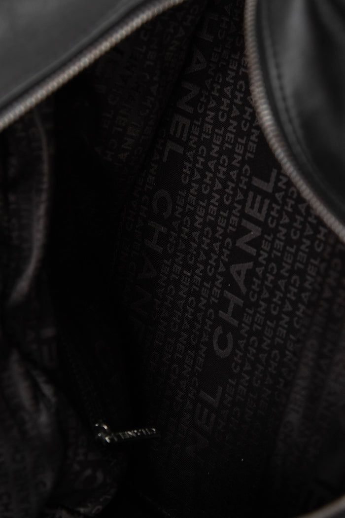 2000s Chanel Black Pony Hair CC Tote Bag