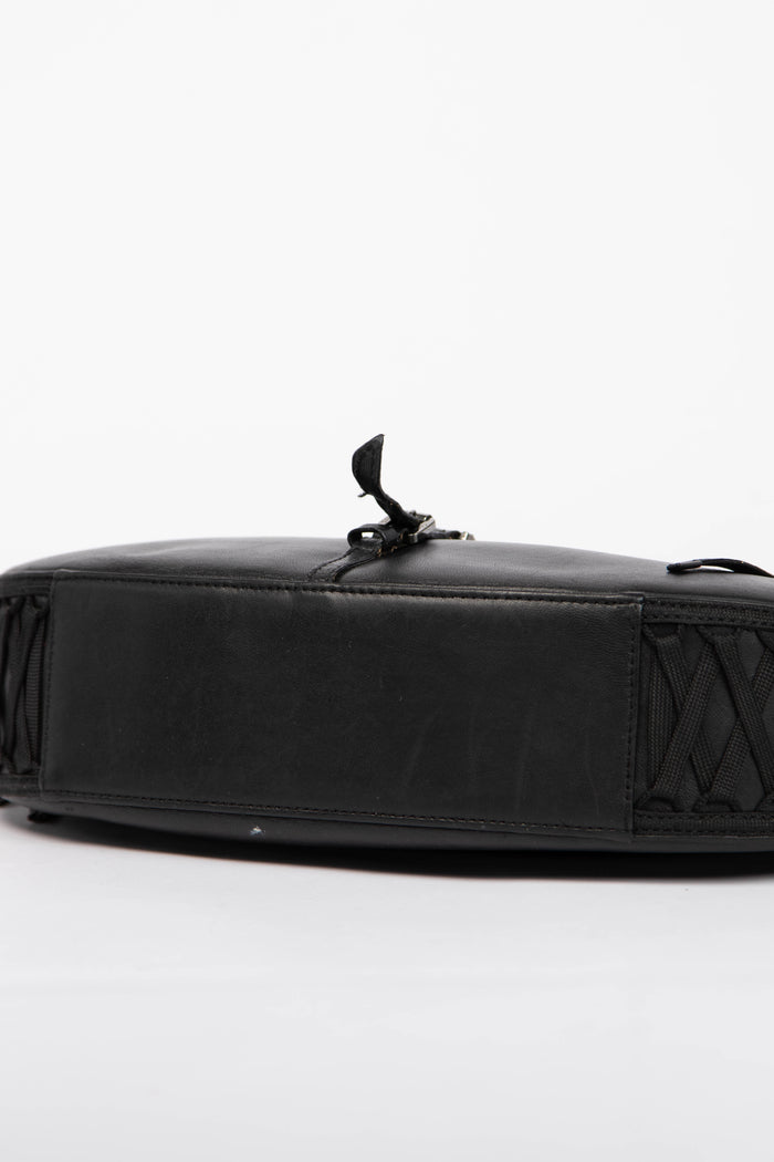 Vintage Christian Dior Galliano Black Leather Admit It Shoulder Bag