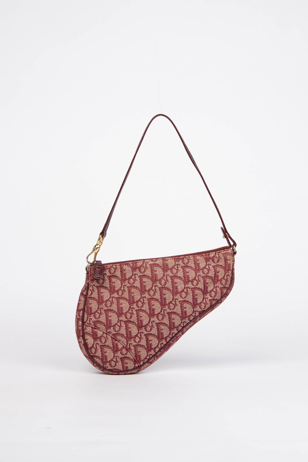 2000s Christian Dior Red Monogram Trotter Saddle Bag