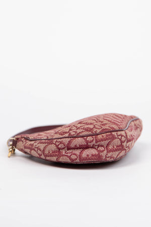2000s Christian Dior Red Monogram Trotter Saddle Bag