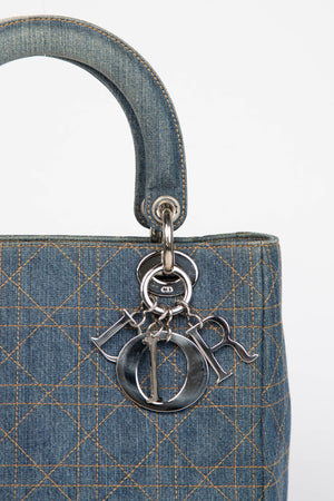 Vintage Christian Dior Medium Denim Lady Dior