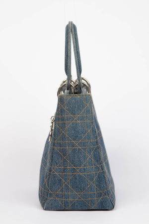 Vintage Christian Dior Medium Denim Lady Dior