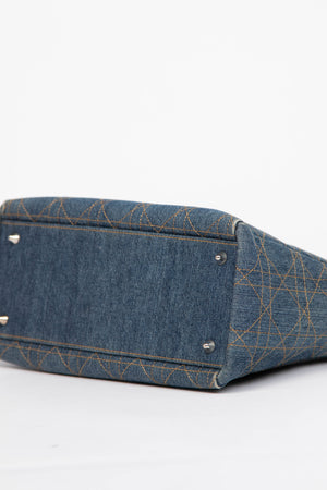 Vintage Christian Dior Medium Denim Lady Dior