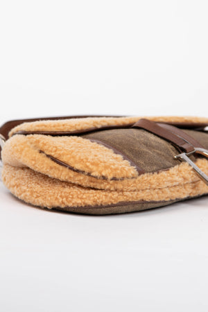 RARE 2000s Christian Dior Shearling Saddle Bag