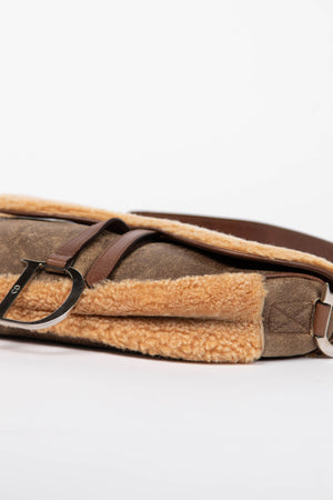 RARE 2000s Christian Dior Shearling Saddle Bag