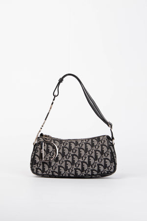 Vintage Christian Dior Black Monogram Spell Out Mini Shoulder