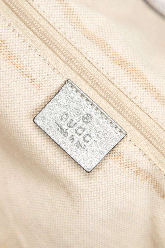 2000s Gucci Silver Leather Guccissima Sukey Tote Bag