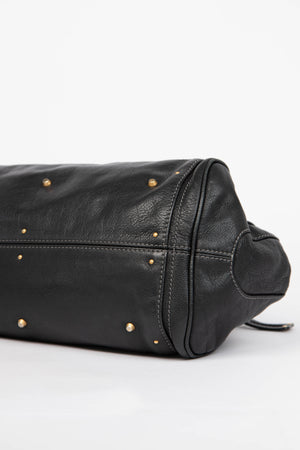 2000s Chloe Black Leather Paddington Shoulder Bag