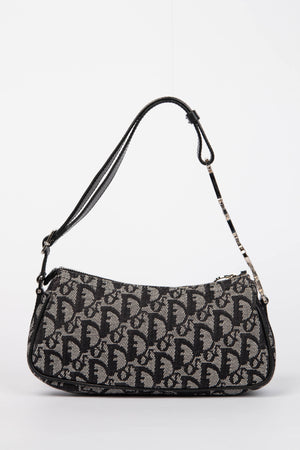 Vintage Christian Dior Black Monogram Spell Out Mini Shoulder