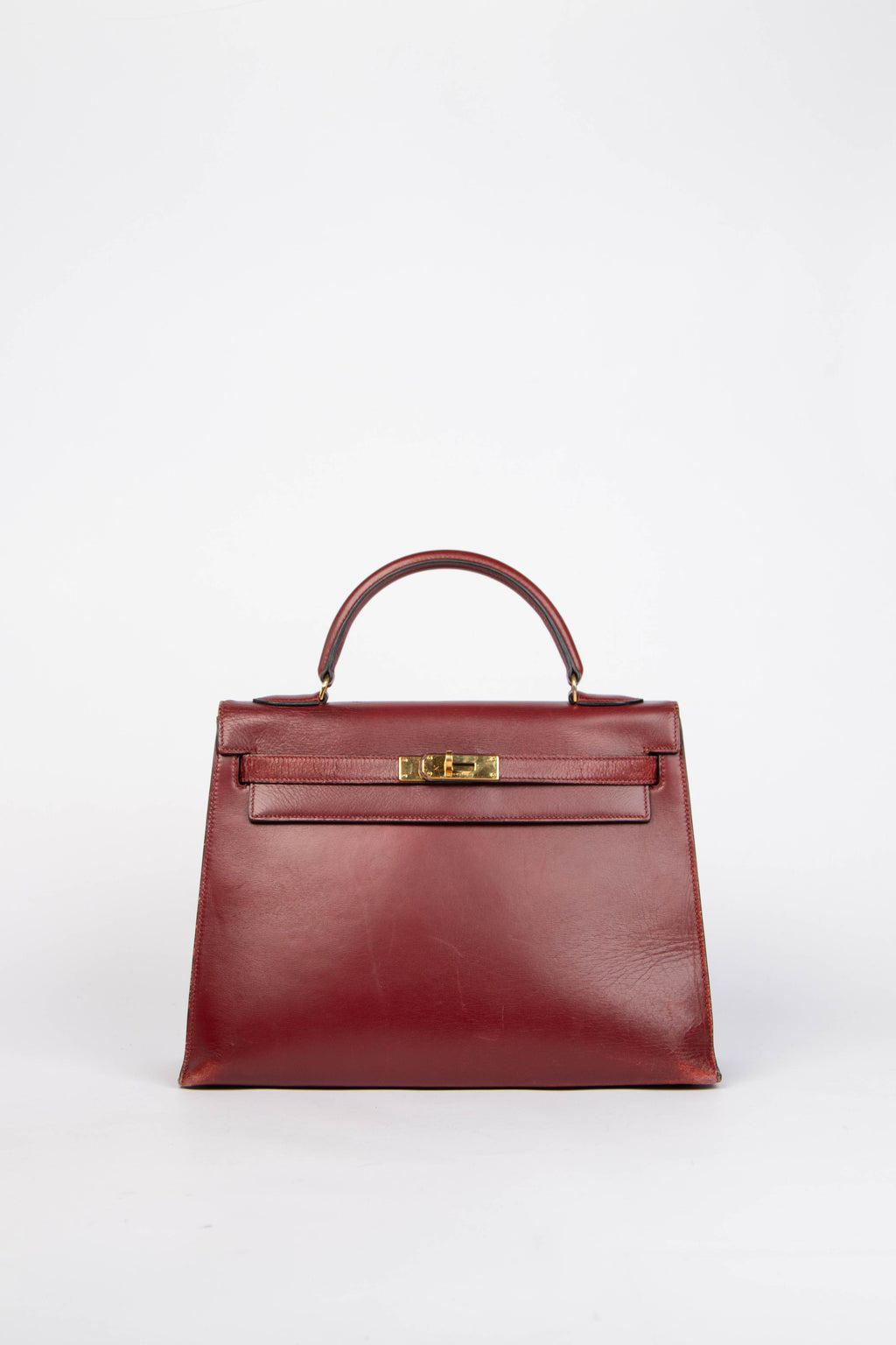 Hermès Kelly 32cm Rouge H Box Calf Handbag GHW