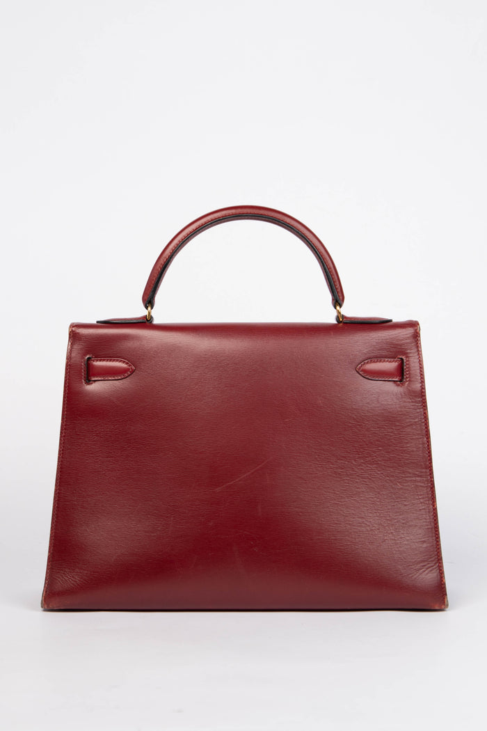Hermès Kelly 32cm Rouge H Box Calf Handbag GHW