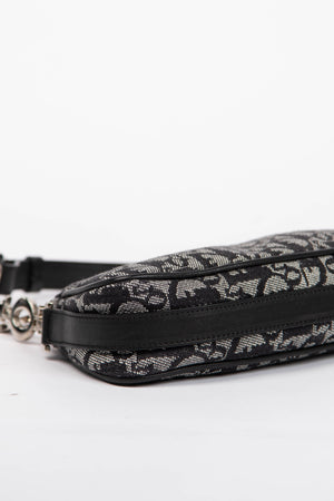 Vintage Christian Dior Black Monogram Spell Out Mini Shoulder