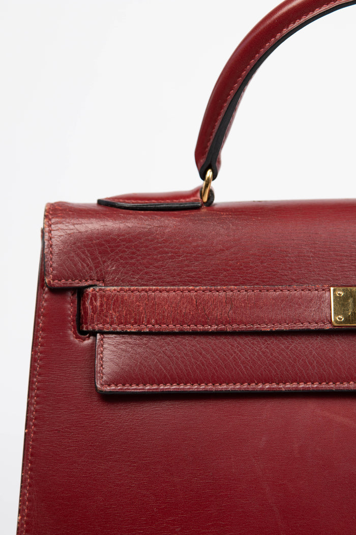 Hermès Kelly 32cm Rouge H Box Calf Handbag GHW