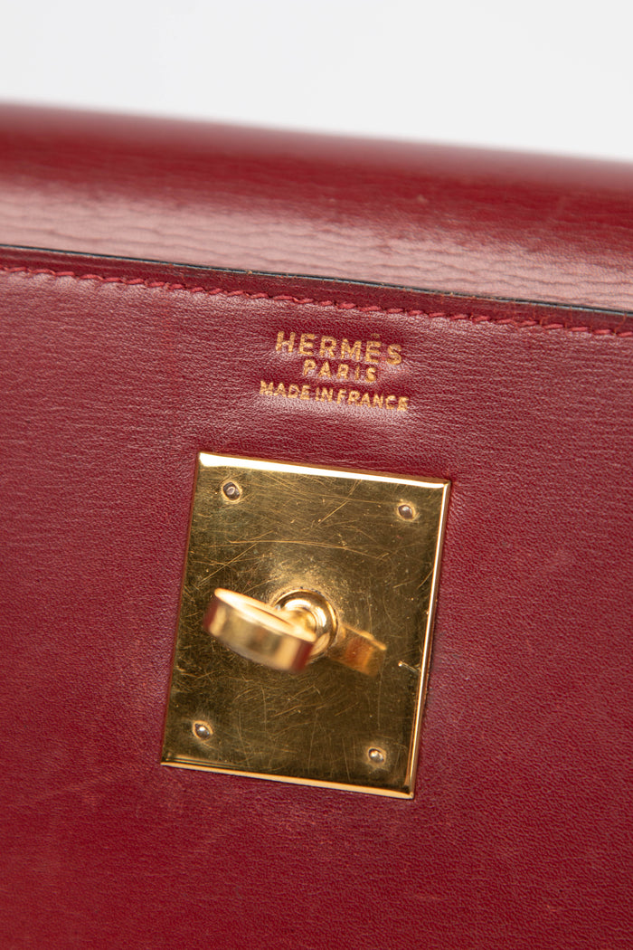 Hermès Kelly 32cm Rouge H Box Calf Handbag GHW