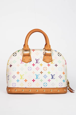Vintage Louis Vuitton x Takashi Murakami White Monogram Alma PM