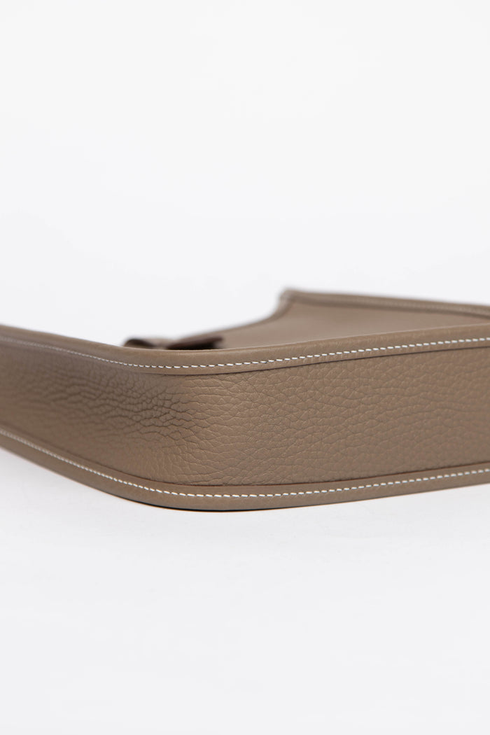 2025 Hermès Etoupe Clemence Leather Mini Evelyne with SHW