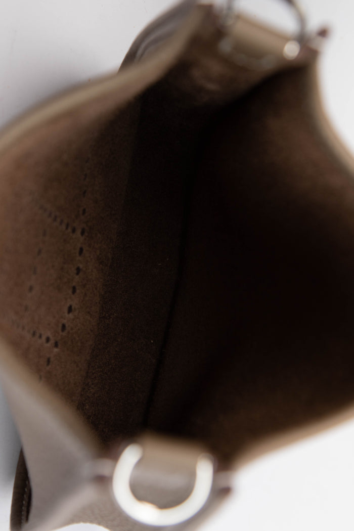 2025 Hermès Etoupe Clemence Leather Mini Evelyne with SHW