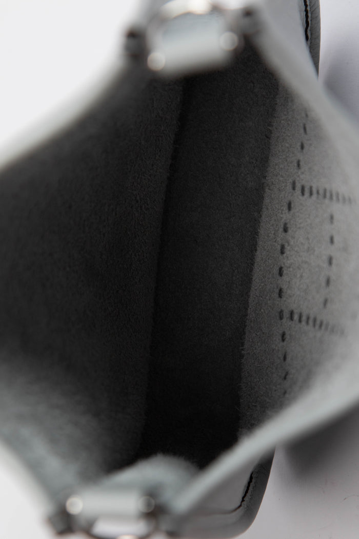 2024 Hermès Blue Glacier Clemence Leather Mini Evelyne with SHW