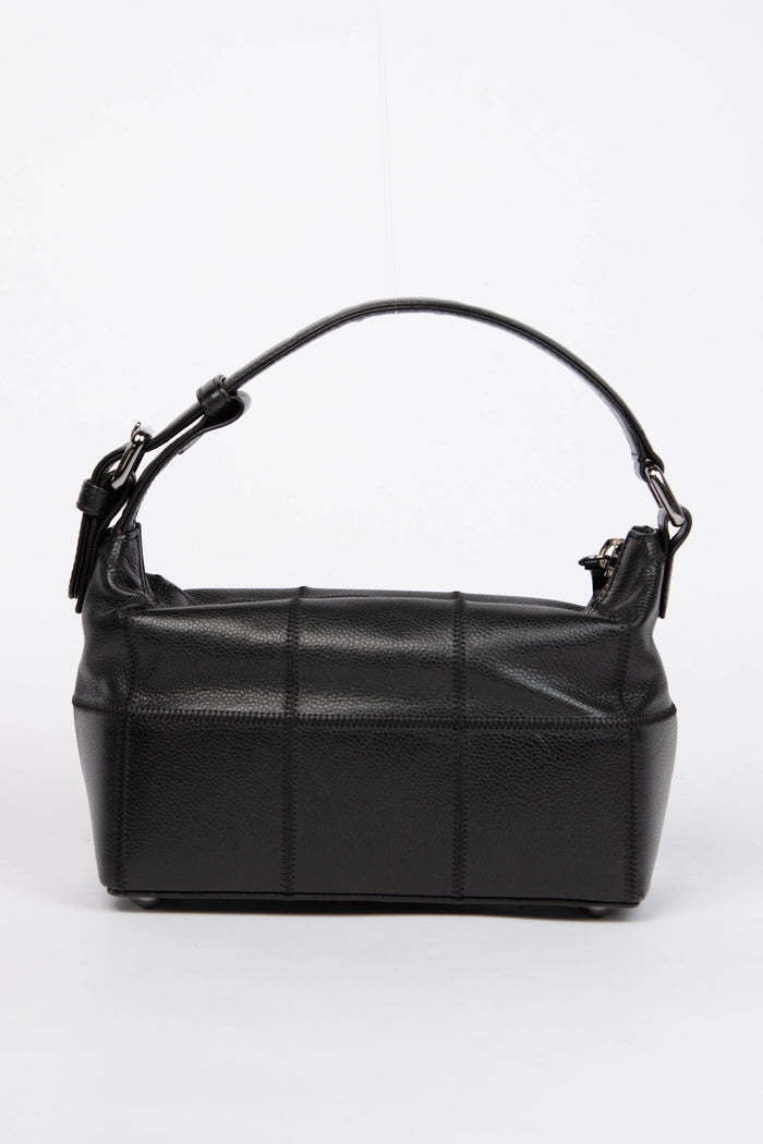 2000s Chanel Black Caviar Leather Chocolate Bar Top Handle Bag