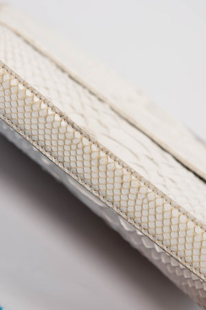 RARE 2000s Christian Dior White Python Saddle Bag