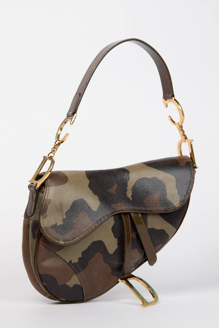 RARE 2000s Christian Dior Camo Saddle Bag