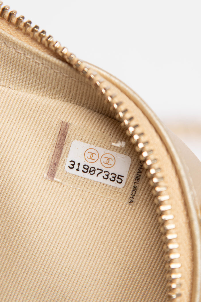 RARE Chanel Gold Lambskin Leather Heart Small Cross Body Bag